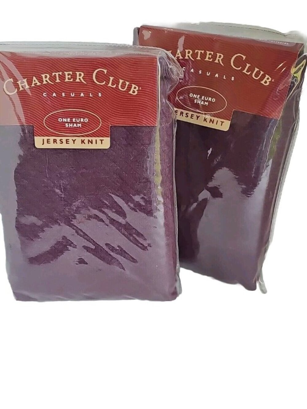 New Charter Club Plum Euro Sham Jersey Knit 30" square Macys  vintage set of 2